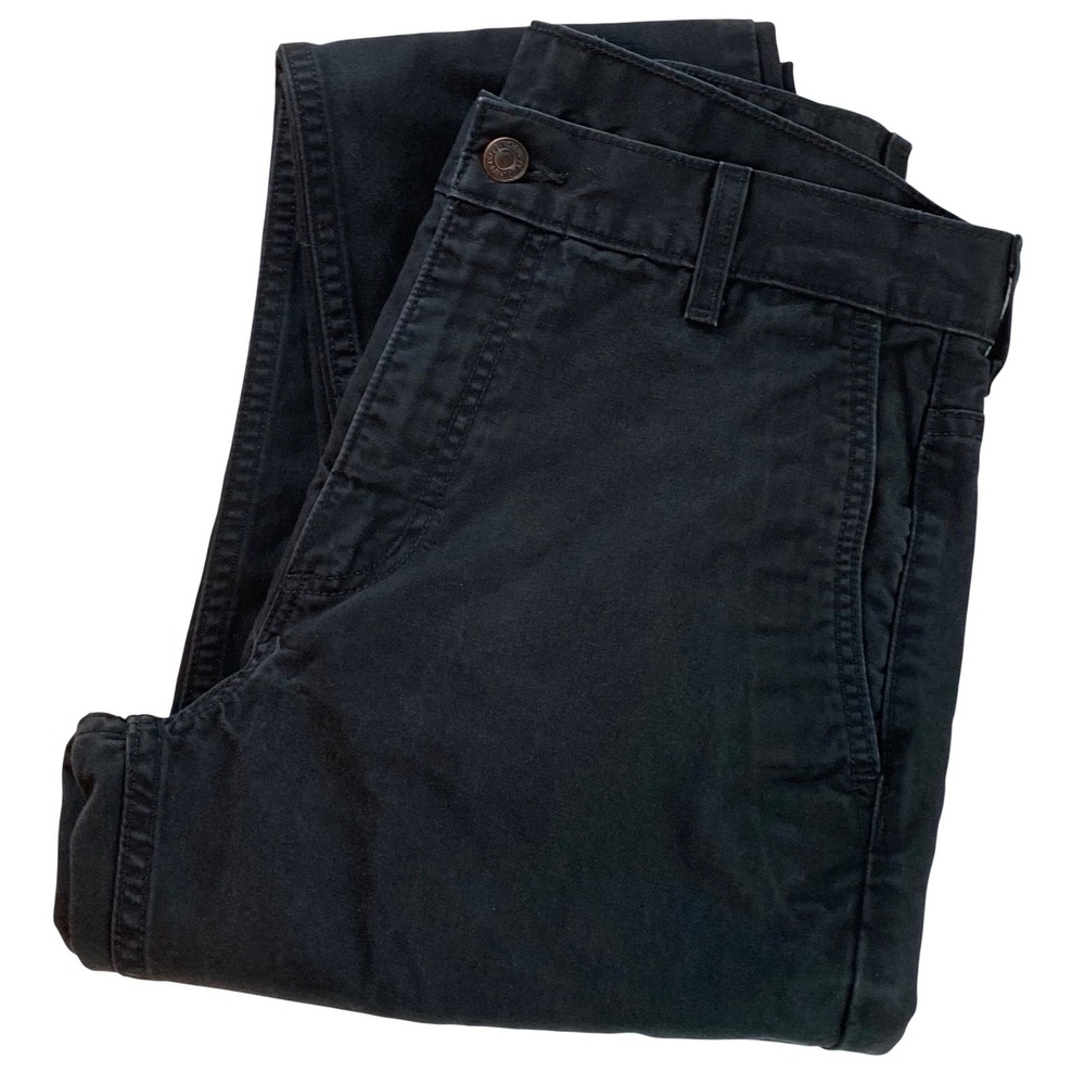 Levis Mens Black Chino Pants Straight Leg 30x32 Cotton